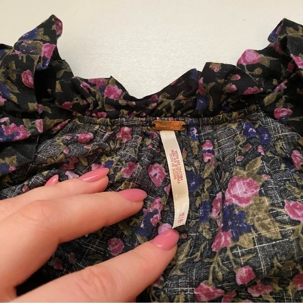 Free people meant to be floral blouse cotton size XS